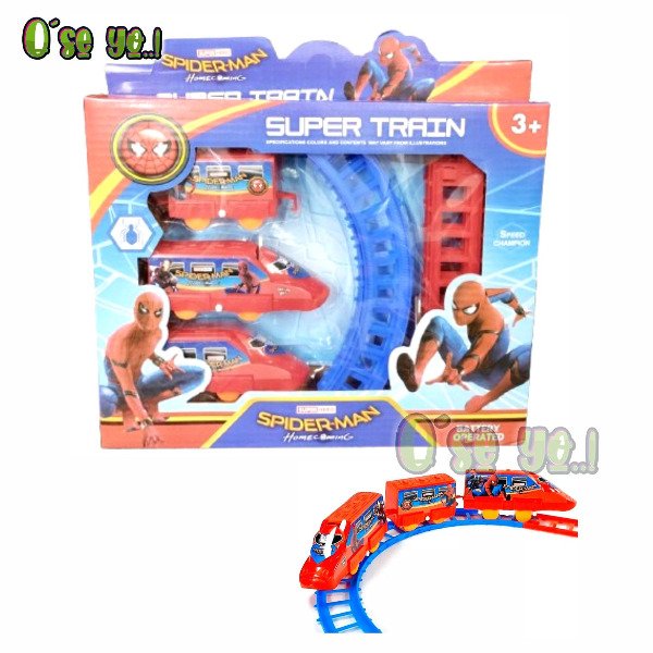 Producto - Pista de Tren Spiderman Infantil a pilas