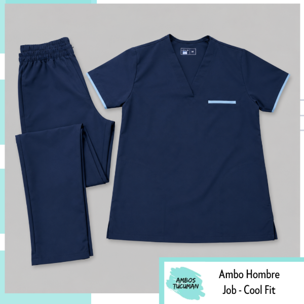 Producto - Ambo Job Hombre Azul detalle Celeste