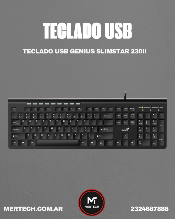 Producto - Teclado Genius SlimStar 230 II BLK USB Black (0035)