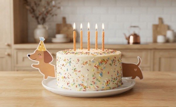 Producto - Perro Salchicha Cake Topper Salchi Atravezando Torta - 1