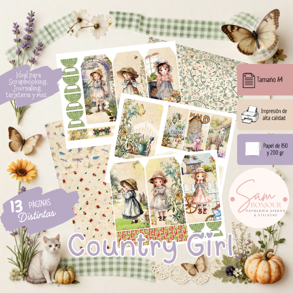 Producto - Kit de papeles: Country Girl