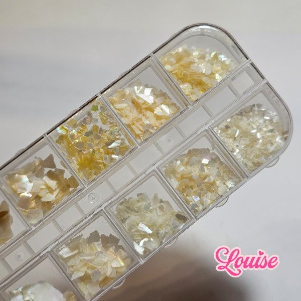 Producto - Caja Apliques x12 Nacar Natural Naez
