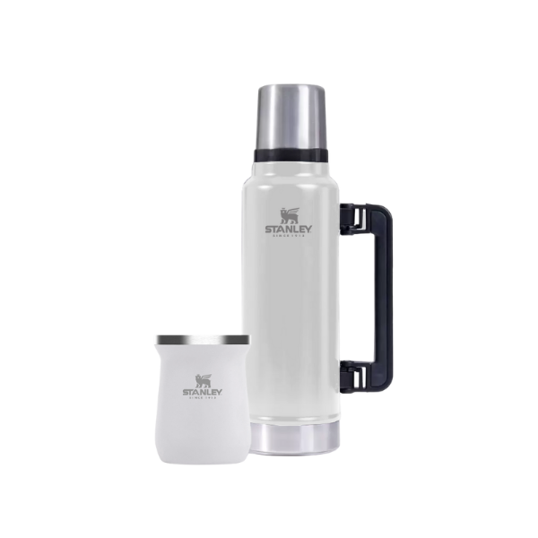 Producto - TERMO SIMIL STANLEY 1,2LTS + MATE + BOMBILLA BLANCO