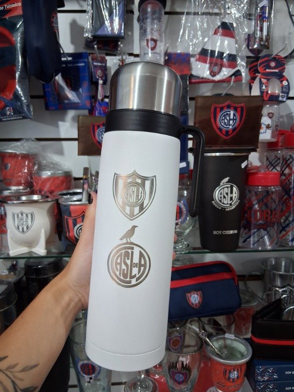 Producto - Termo con manija San Lorenzo blanco