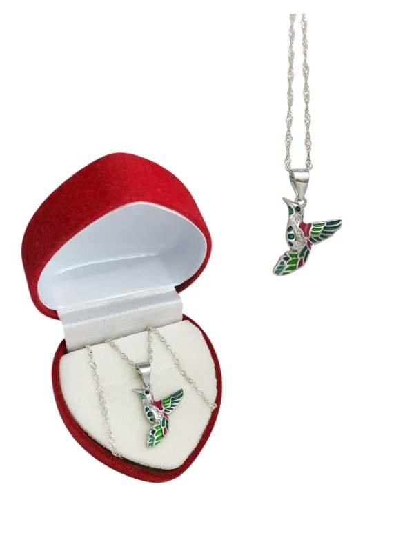 Producto - Conjunto Colibrí del Sol Rojo Plata 925