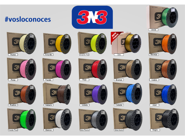 Producto - Filamento 3N3 PLA 1Kg