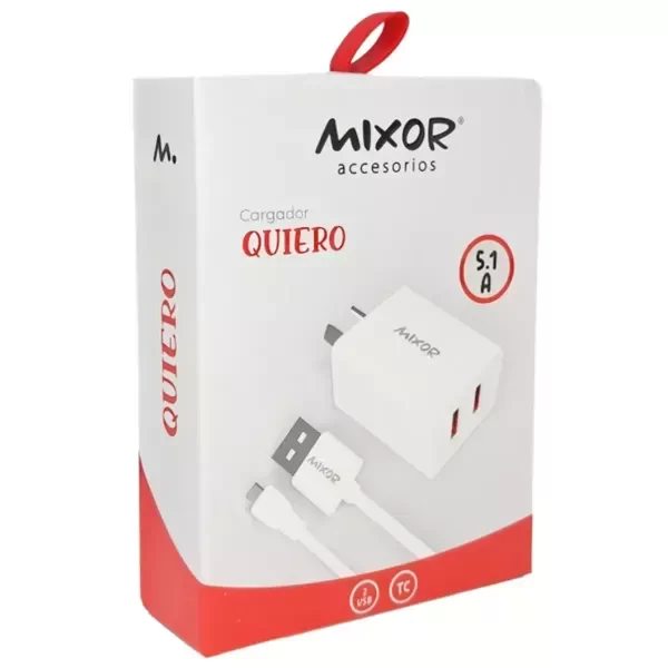 Producto - CARGADOR 30W 5.1A 2 USB + Cable Tipo C