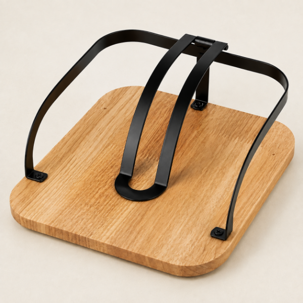 Producto - Servilletero de Bambú y Metal Negro 20x20 cm - 1