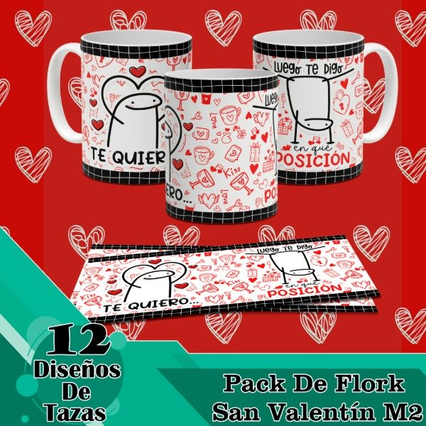 Producto - Diseños Digitales / Plantillas Para Tazas De Flork San Valentín M2