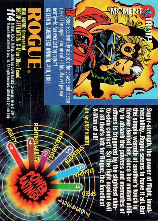 Producto - 1994 Fleer Marvel Universe  #114 - Rogue - 1