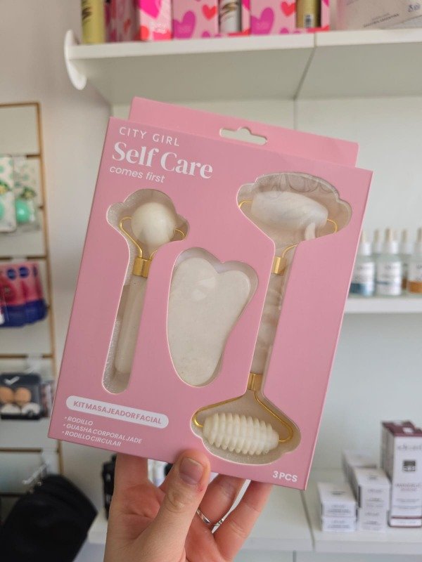 Producto - Kit Masajeador Facial Roller Facial + Rodillo + Guasha