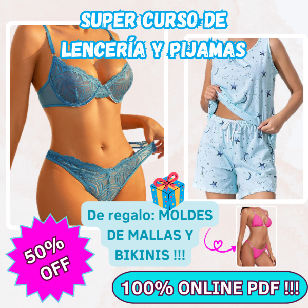 Producto - SUPER CURSO LENCERÍA Y PIJAMAS - CURSO PDF