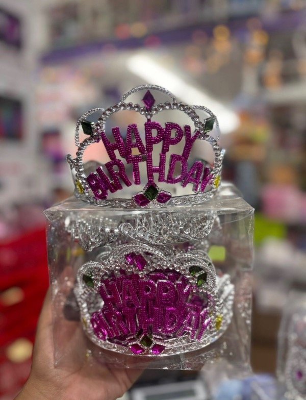 Producto - VINCHA CORONA FELIZ CUMPLEAÑOS COTILLÓN x12