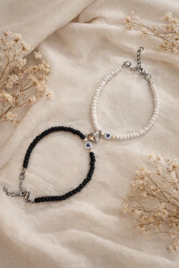 Producto - Pulseras para compartir con dije corazón imán - Día de los Enamorados