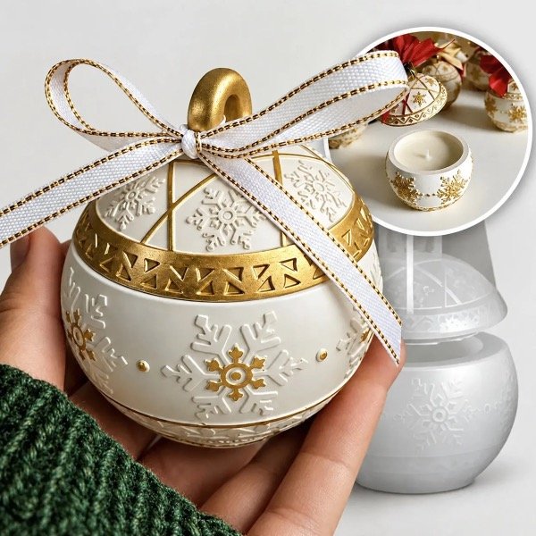 Producto - Molde de alajero esfera copo, nieve navideño
