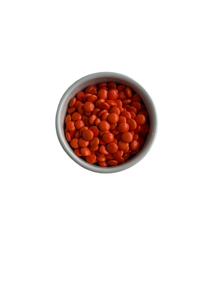 Producto - Lentejas de chocolate confites x 100gr NARANJA