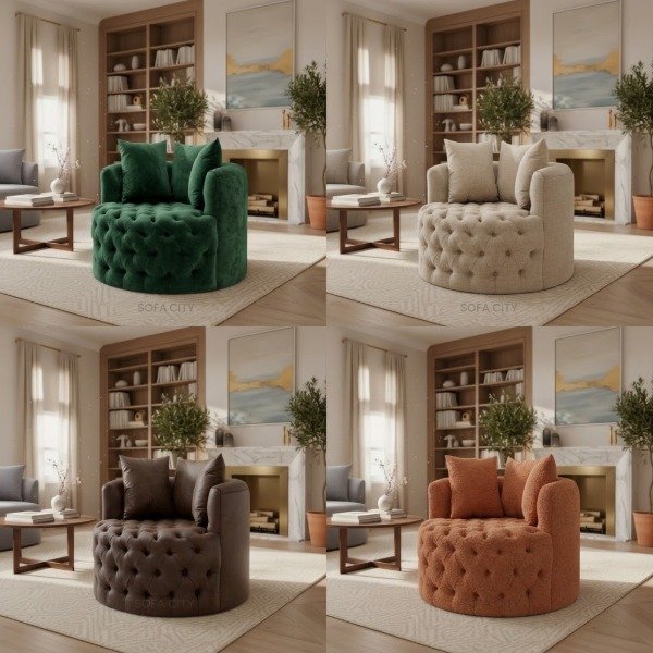 Producto - Puff Capitoné MOON Circular Premium 1mt #OFERTA - 7