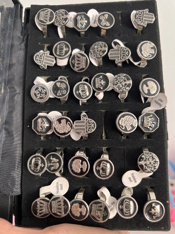 Producto - 5 anillos de acero con esmaltado