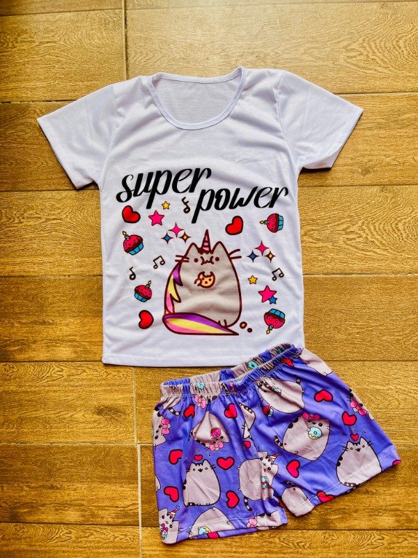 Producto - Pijama Infantil Remera + Short Gatito