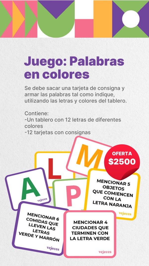 Producto - Palabras en colores