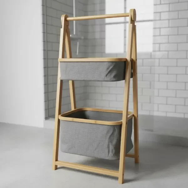 Producto - ORGANIZADOR BAMBU CON CANASTO