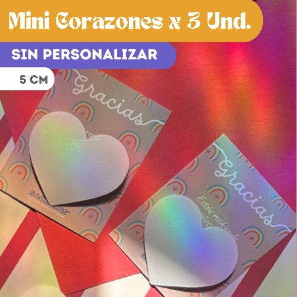 Producto - Mini Corazones  (Pack x 3u.) . / SIN PERSONALIZAR