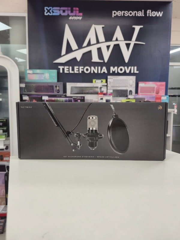 Producto - Set Streaming Microfono + Brazo Articulado Netmak NM-MS790