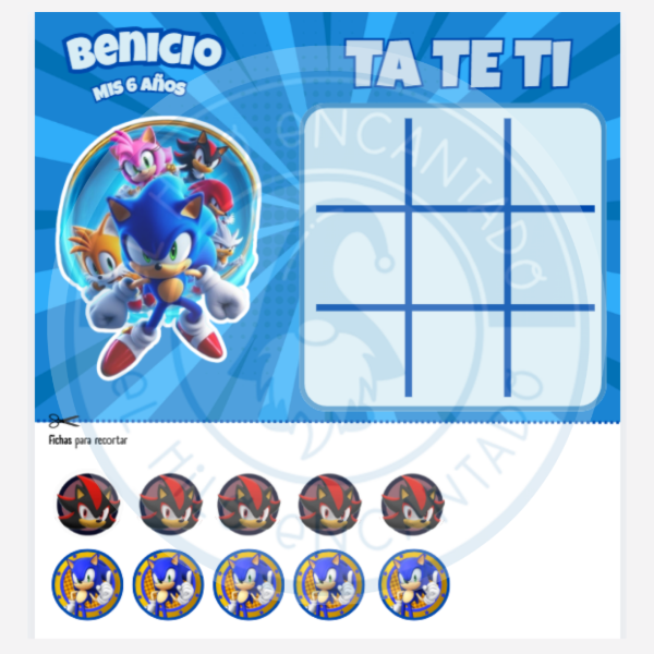 Producto - Pdf TA-TE-TI  "Sonic"
