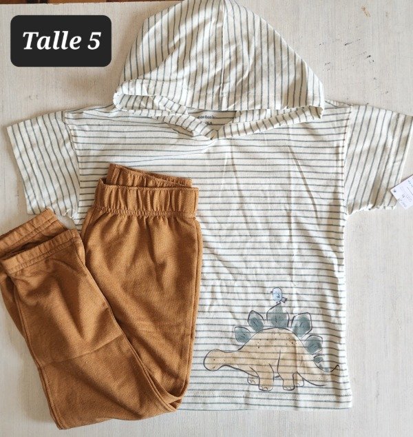 Conjunto carters remera y pantalon algodón talle 5 dino — imagen 2