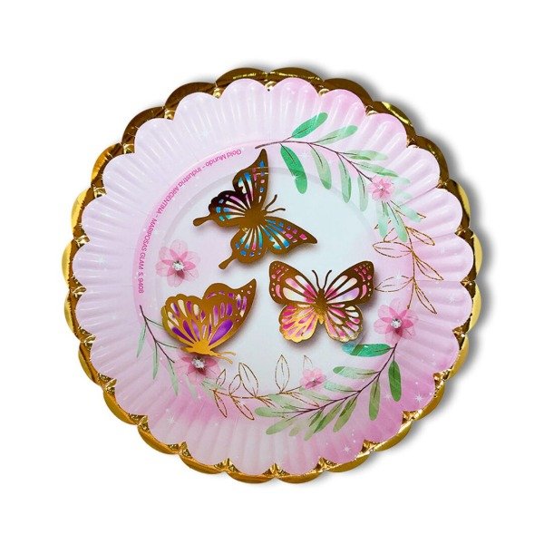 Producto - PLATO MARIPOSA GLAM 18CM. X10U