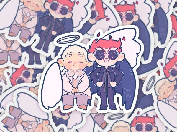 Producto - Sticker Good Omens Crowley Aziraphale
