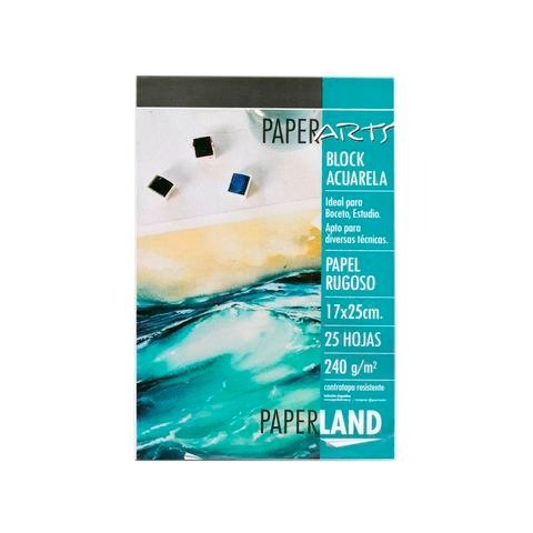 Producto - BLOCK DE DIBUJO 17X25 ACUARELA BLANCO RUGOSO 25 HOJAS PAPERLAND