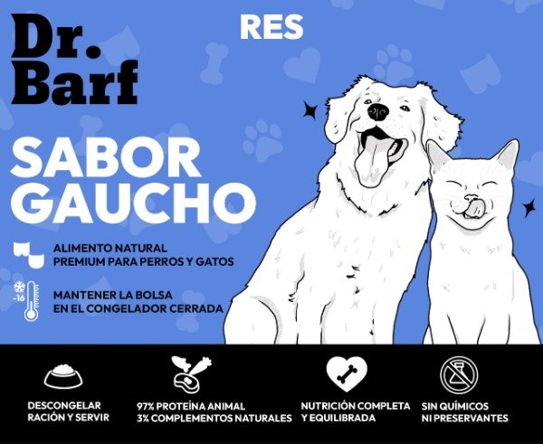 Producto - DR.BARF Gaucho Barf Solo Carne de Res (10 Kg Gatos y Perros)