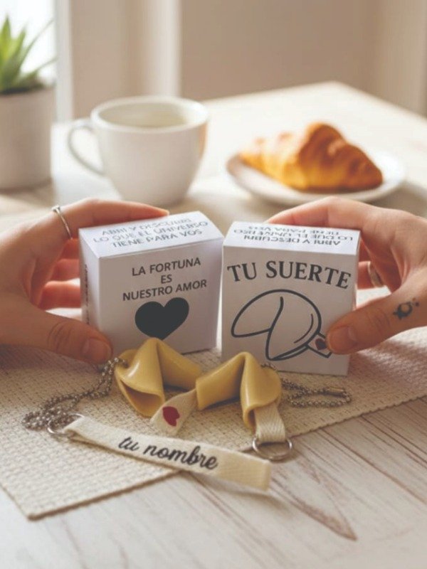 Producto - Pack x2 Llaveros Galleta de la Fortuna Personalizados - Regalo Pareja