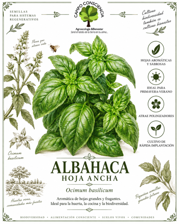 Producto - Albahaca Hoja Ancha - Semillas Agroecológicas
