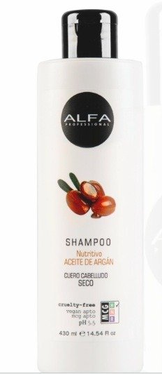 Producto - Shampoo nutritivo Argan Alfa free 430 ml Cabellos secos
