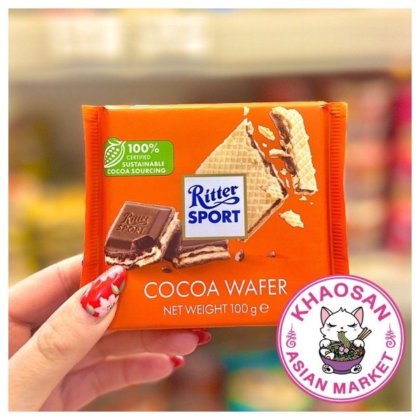 Producto - Chocolate con leche cocoa wafer - Ritter sport chocolate alemán 100g