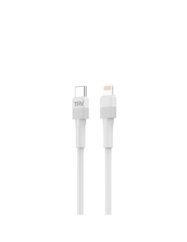 Producto - Cable type-c a lightning -3A -1mts -20W -siliconado -white -TRV (CAB115)