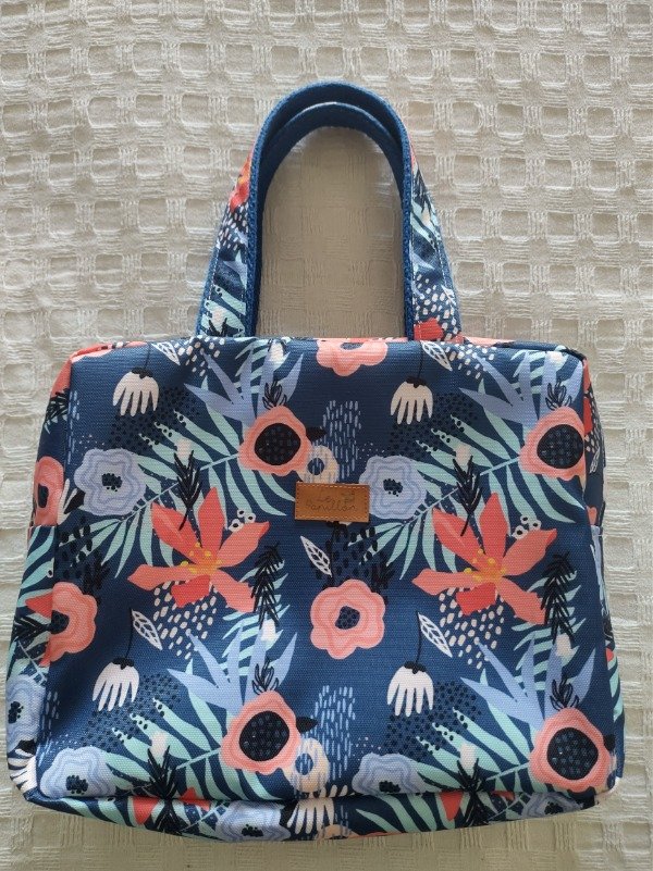 Producto - Valija Floreada azul