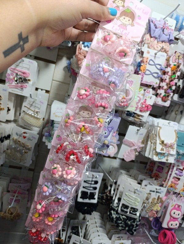 Producto - Tiras de broches x10 pares flores