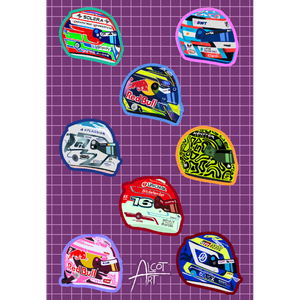 Producto - Planchitas de Stickers - F1 - Cascos #1