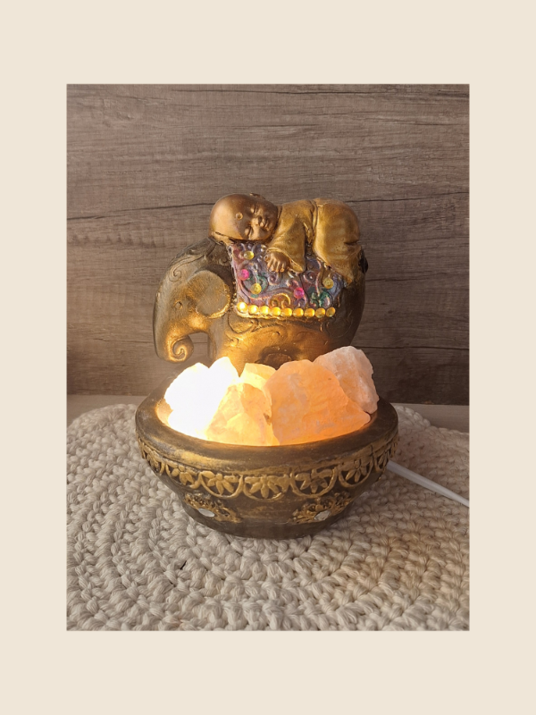 Producto - Lampara de sal buda sobre elefante