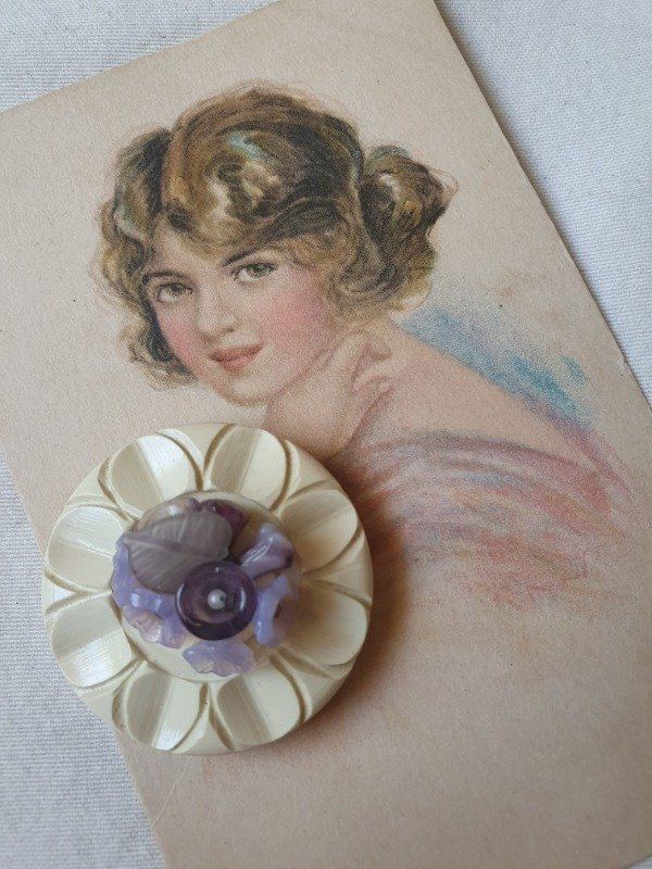 Producto - Clip de Vestido 30s Galalita y Bouquet #3