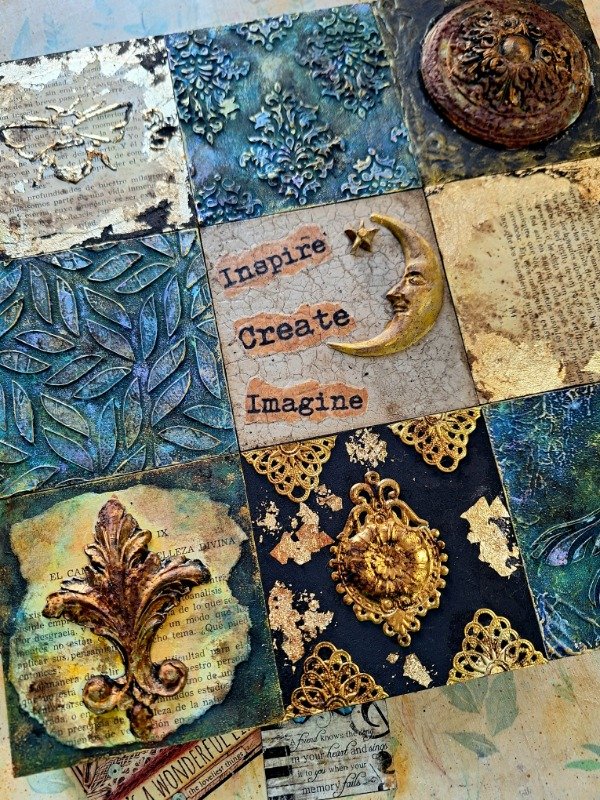 Producto - cuadro en bloques: mix media (mas de 10 tecnicas en un seminario)