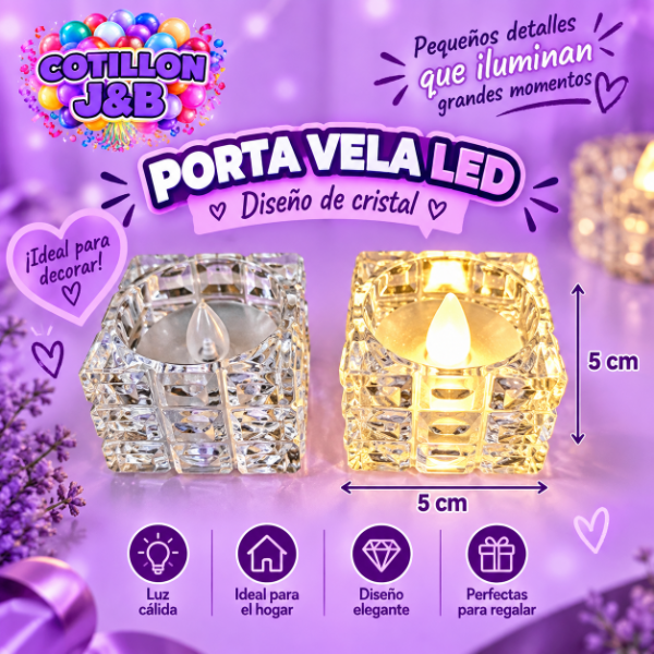 Producto - vela led cuadrado med.