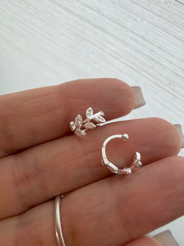 Producto - Aros cuff laurel plata 925