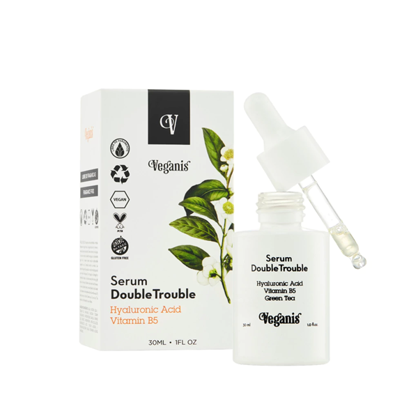 Producto - Serum Double Trouble - Ácido Hialurónico y vitamina B5 Veganis