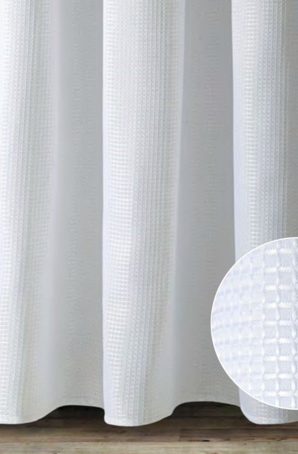 Producto - KIT CORTINA PANAL BLANCA + GANCHOS METALICOS