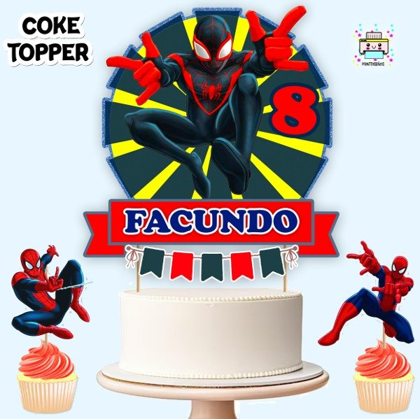 Producto - Kit Imprimible Cake Topper Adorno Torta Spiderman M3