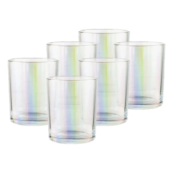 Producto - Frasco Vaso De Vidrio Tornasolado 200ml P/velas Pack por 6u.